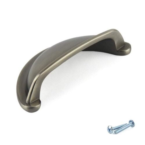 Pewter Drawer Cup Pull Handle M4TEC Dalmally D7 Cabinet Knobs & Handles M4TEC