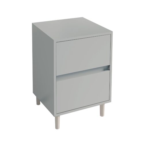 Space Pro 2 Drawer Soft Close Bedside Unit Household Storage Drawers SpacePro Light Grey