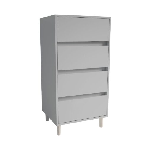Space Pro 4 Drawer Tallboy Chest with Soft Close Household Storage Drawers SpacePro Light Grey