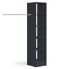 Space Pro Black Deluxe Tower Shelving Unit with 5 Shelves and Hanging Bars Shelving SpacePro 450mm 