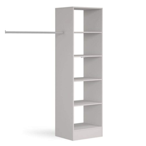 Space Pro Cashmere Deluxe Tower Shelving Unit with 5 Shelves and Hanging Bars Shelving SpacePro 600mm