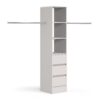 Space Pro Light Grey Deluxe 3 Drawer Tower Shelving Unit with Hanging Bars Shelving SpacePro 450mm 
