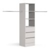 Space Pro Light Grey Deluxe 3 Drawer Tower Shelving Unit with Hanging Bars Shelving SpacePro 600mm 