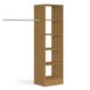 Space Pro Oak Deluxe Tower Shelving Unit with 5 Shelves and Hanging Bars Shelving SpacePro 600mm 