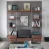 Space Pro Relax Furniture - 550mm Narrow Shelf - Grey Textile Wall Shelves & Ledges SpacePro 