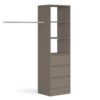 Space Pro Stone Grey Deluxe 3 Drawer Tower Shelving Unit with Hanging Bars Shelving SpacePro 600mm 