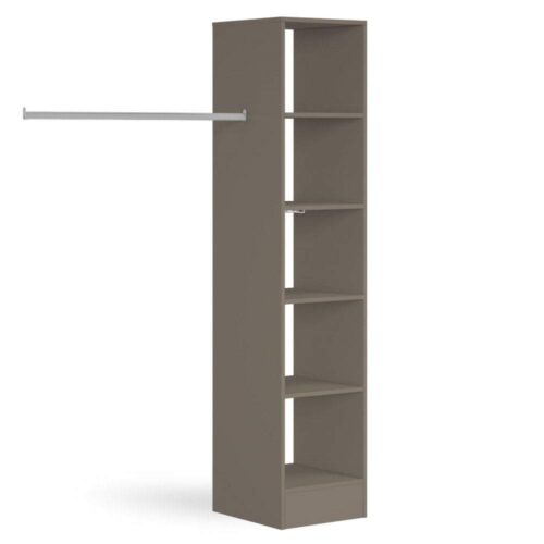 Space Pro Stone Grey Deluxe Tower Shelving Unit with 5 Shelves and Hanging Bars Shelving SpacePro 450mm