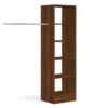 Space Pro Walnut Deluxe Tower Shelving Unit with 5 Shelves and Hanging Bars Shelving SpacePro 600mm 