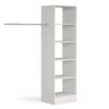 Space Pro White Deluxe Tower Shelving Unit with 5 Shelves and Hanging Bars Shelving SpacePro 600mm 